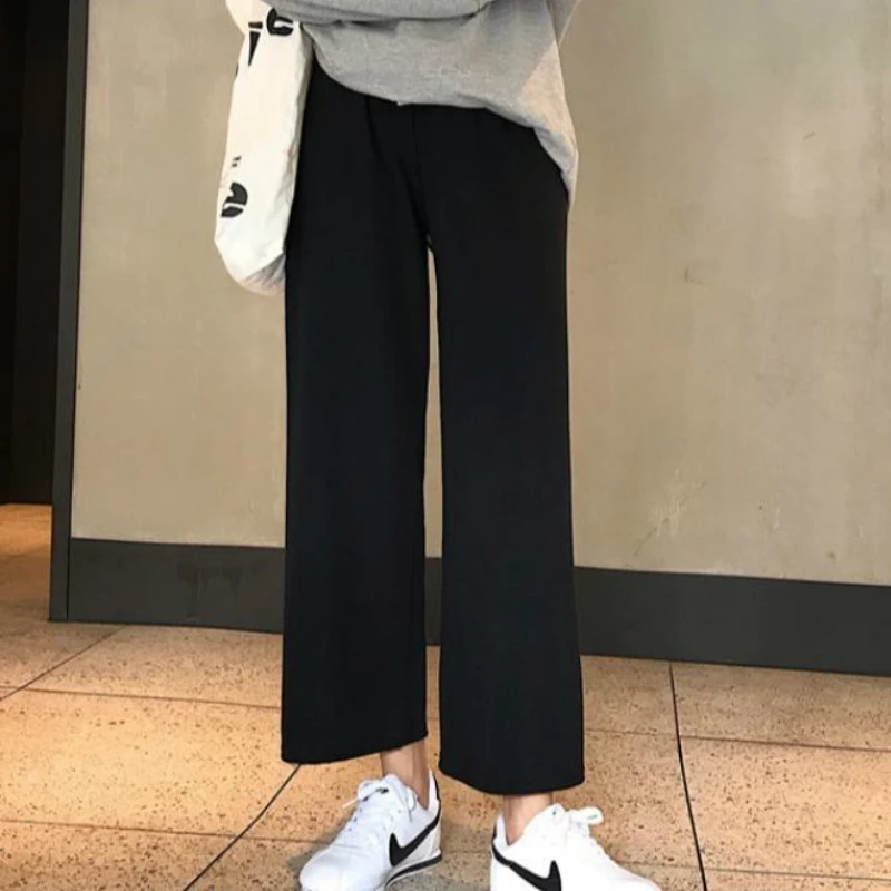 Casual Pants Women Elastic Waist Ankle-length 3XL Loose Simple Korean Style All-match New Arrival Large Ulzzang Retro Fashion