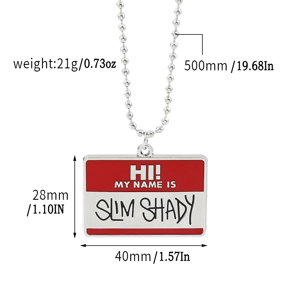 POTCET Eminem Men's Fashionable Versatile 2024 Hip Hop Jewelry Pendant Necklace - Trendy Souvenir for Boyfriend