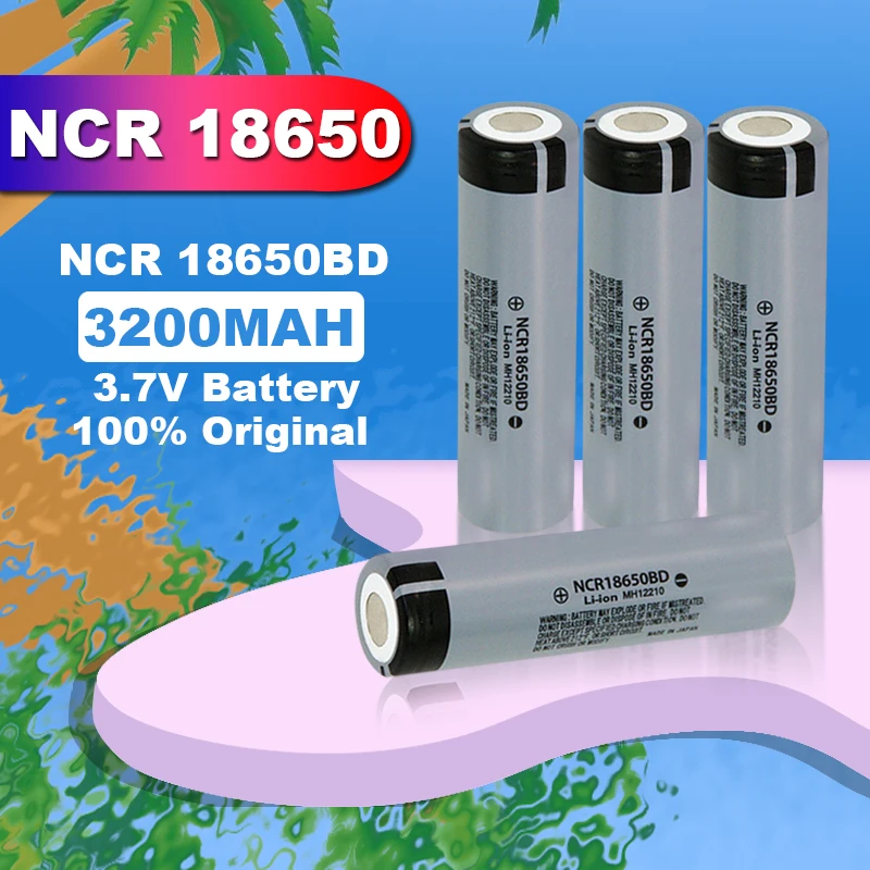 

Rechargeable lithium battery, 18650 battery, 3200mAh, 3.7V, NCR18650BD, suitable for flashlights, 100% original