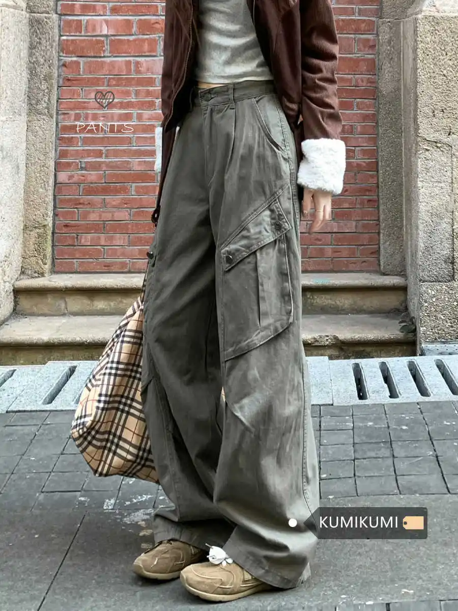 

2025 Women's Jeans High Waist Vintage Straight Baggy Denim Pants Streetwear Y2K Design Fashion Wide Leg Denim Trouser