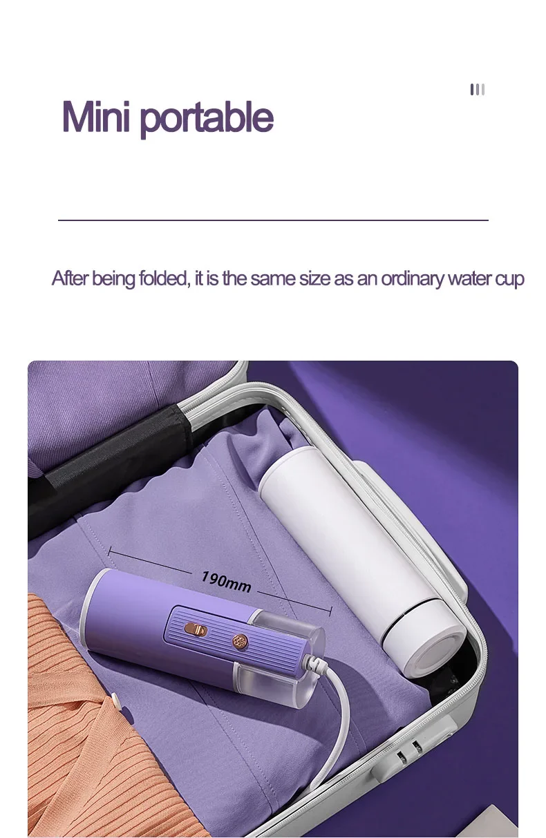 2026 New Handheld Steam Iron Foldable Garment Steamer Hanging Ironing Home Travel Clothes Ironing Machine with Hair Ball Brush