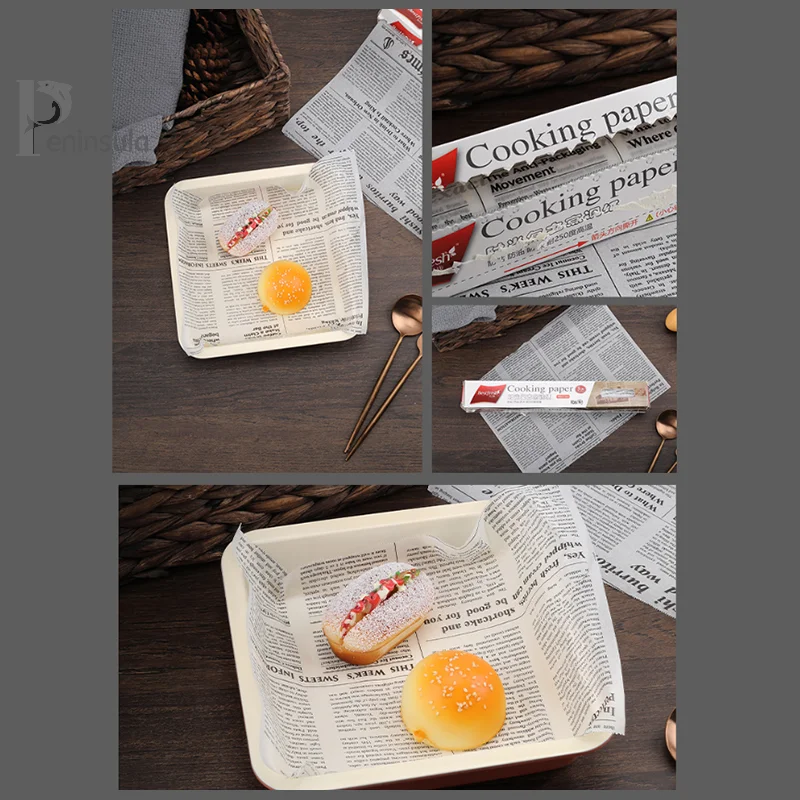 5 متر * 30 سنتيمتر ورق البرشمان أدوات الخبز الغذاء الصف الشحوم ورقة الخبز ساندويتش برغر البطاطس المقلية مغلفة كوكي النفط ورقة أدوات الخبز