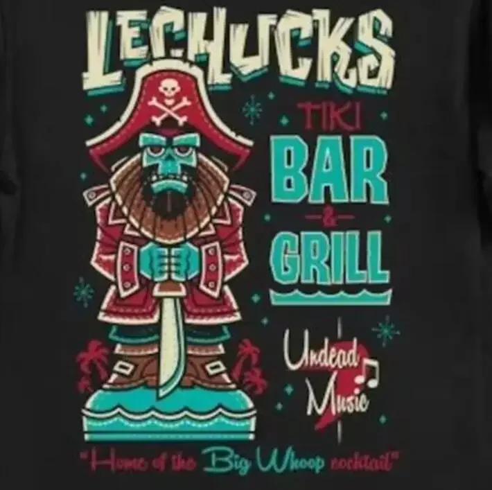 Lechucks Tiki Bar Retro Monkey Island Ghost Pirate Men Women Oversized Unisex Pure Cotton T-Shirt