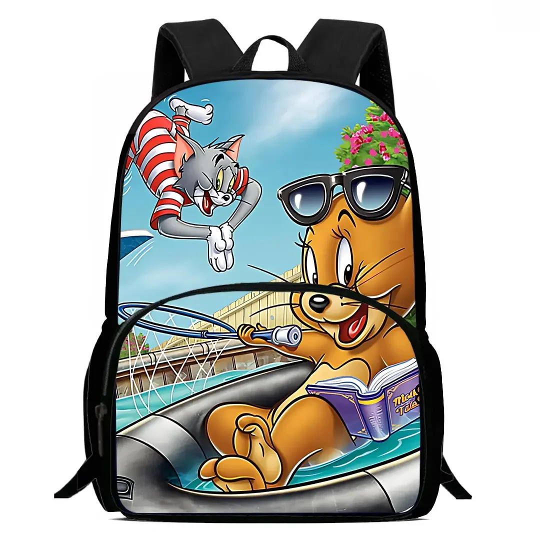 Mochilas divertidas de dibujos animados J-JerryS para niños, regalo de cumpleaños para estudiantes, mochilas escolares para niños, mochila duradera con capacidad para acampar T-Toms