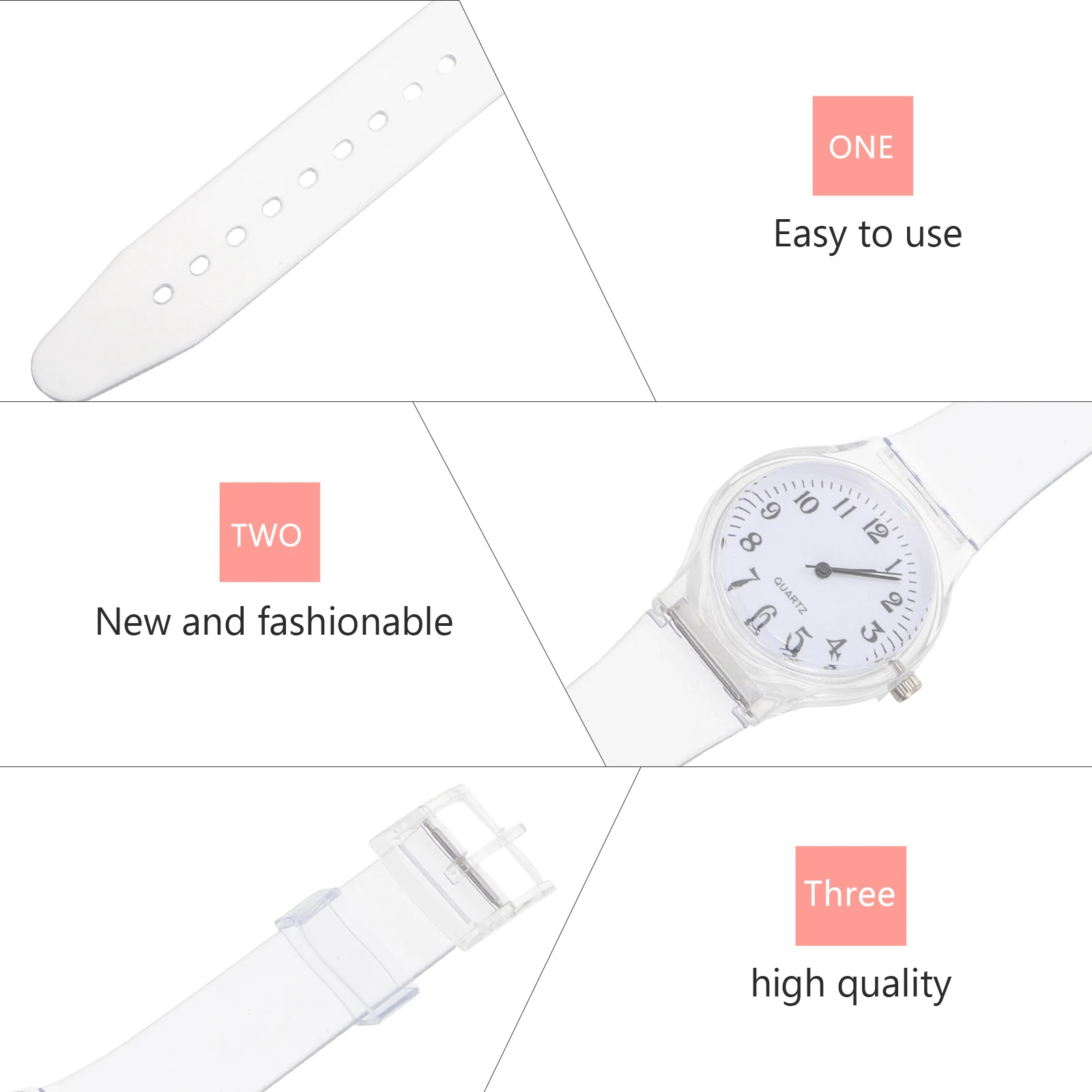 

2 Pcs Kids Watches Children Plastic Watch Durable Waterproof Students Fashion Wristwatch Easy Time Reading Clear Dial High