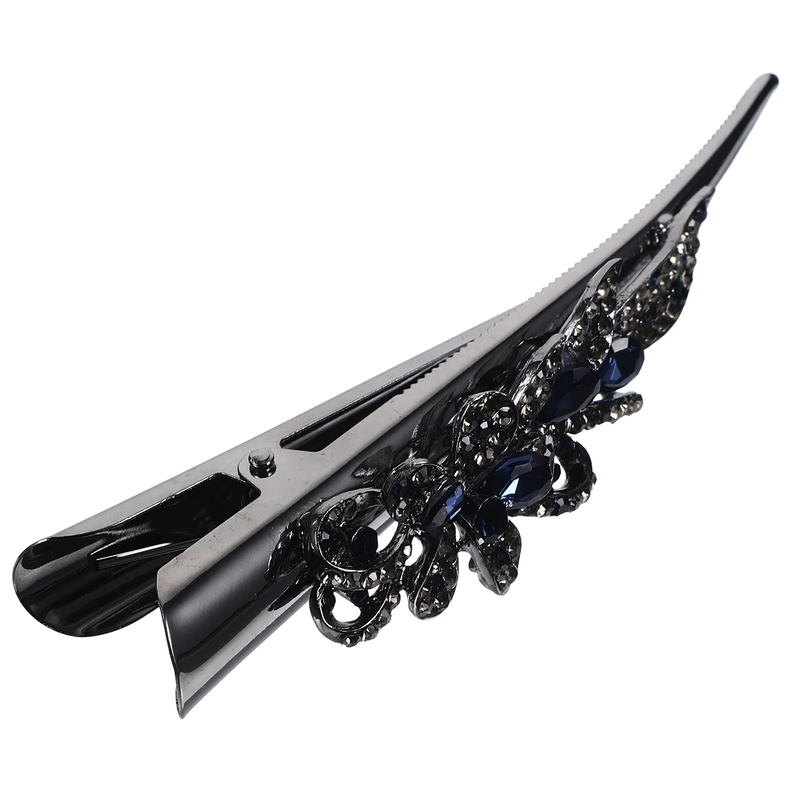 مشبك شعر معدني منقار البط من حجر الراين، إكسسوارات شعر مزخرفة بنمط عتيق للنساء والفتيات وتصفيفة شعر عصرية للحفلات والولائم