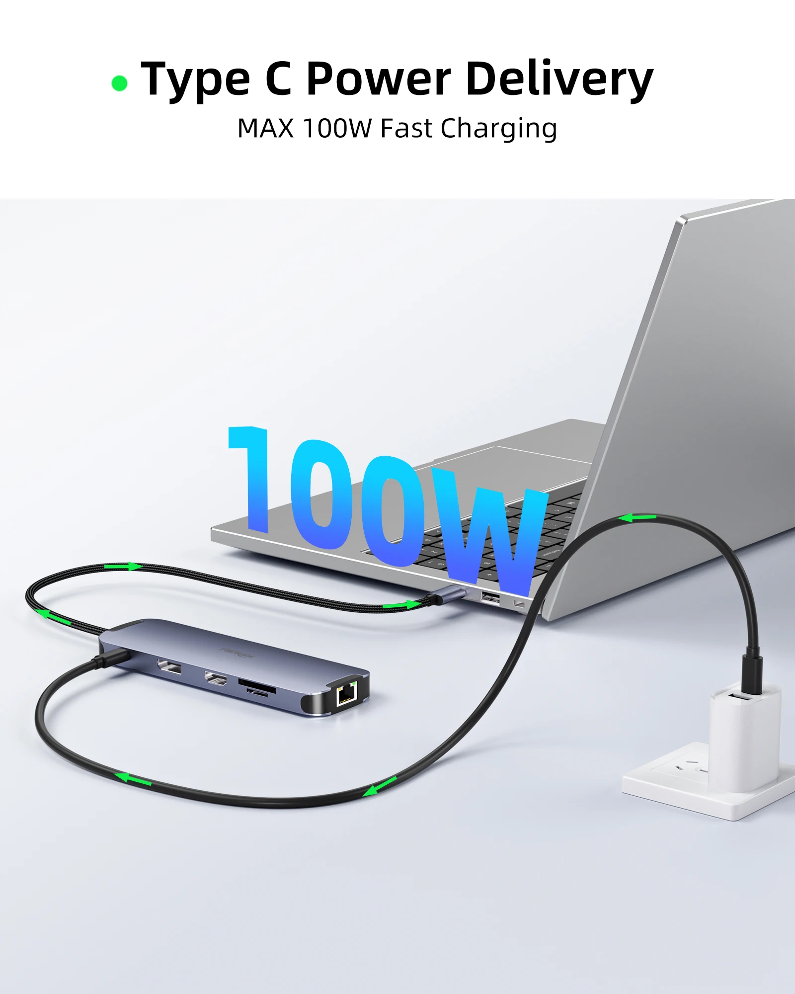 Imagem -04 - Fadas-estação de Docking Multi-port Usb-c Hub para Hdmi Vga Usb3.0 Mais Usb2.0 Mais sd tf Rj45com 1gbps Ethernet Carregamento 100w 10in 1