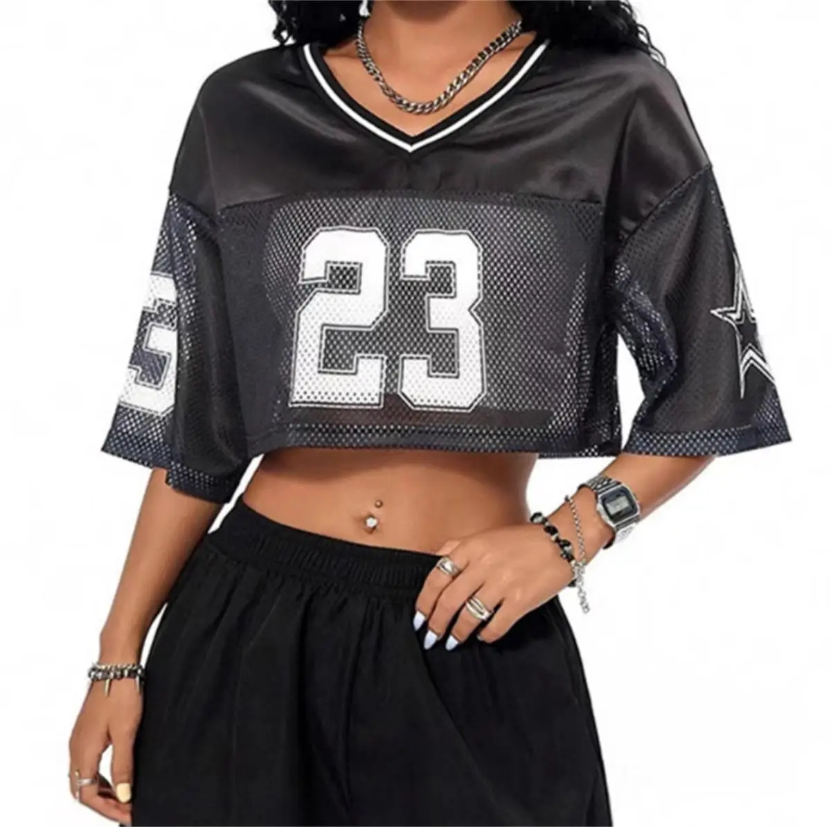 Europäischer und Amerikanischer Oversized Ballanzug 2025 Sommer Ausgeschnittener Street Spicy Girl Style Top Y2K Damenmode