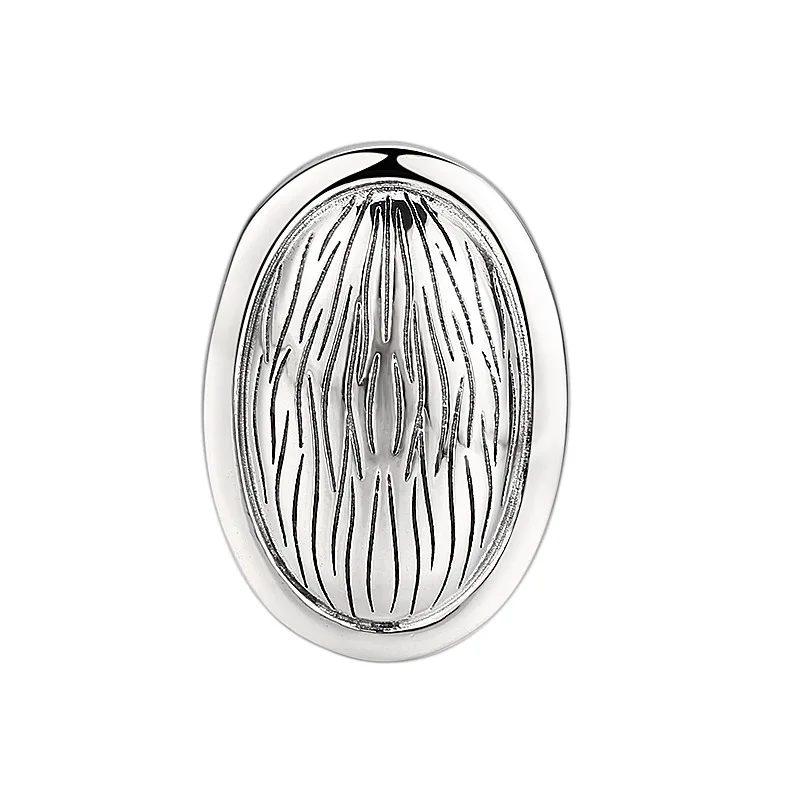 Vintage 925 Silver Teardrop Pendant Necklace with Irregular Texture, Antique Finish Bohemian Jewelry Gift