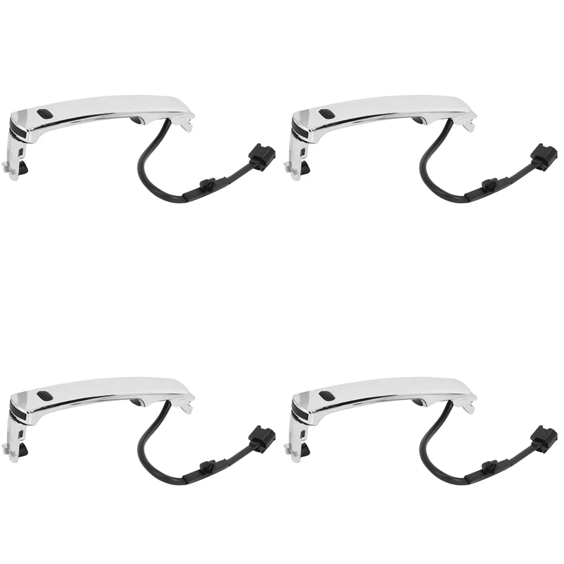 4X Car Chrome Outside Left Door Handle For Nissan Rogue 2010-2013 80640-Ca012 80640Ca012 80645-Ca000 80645Ca000