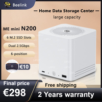 Beelink 2025 ME Mini NAS MiniPC Intel N200 3.7GHz 6-Bay Storage 12GB LPDDR5 64GB EMMC M.2 SSD Dual 2.5G LAN WiFi 6 4K home Cloud