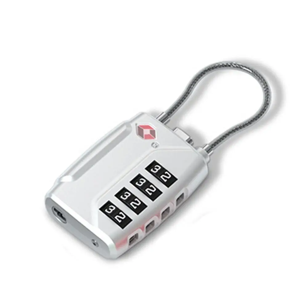 TSA 4 Digit Combination Lock Anti-theft Travel Suitcase Luggage Steel Wire Coded Lock Portable Cupboard Security Padlock