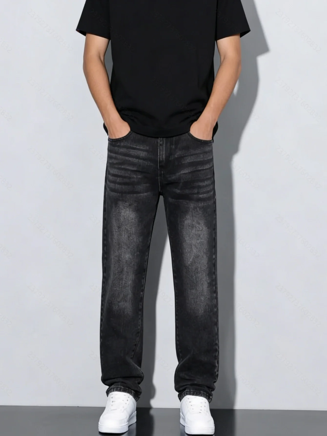 

Solid Color Jeans Gender Neutral Black Slim Denim Y2K Drip No accessories or belts included