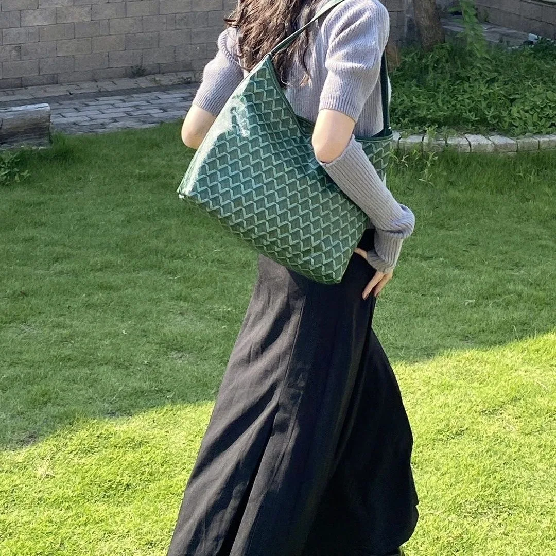 Original EMO New dog tooth wandering Tote bag female large capacity commuter texture small niche shoulder bag light luxury hand
