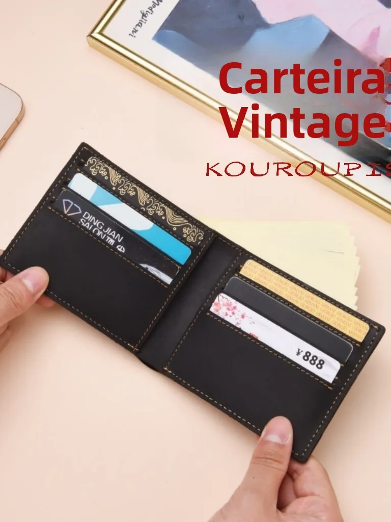 kouroupis-genuine-leather-short-wallet-retro-top-layer-cowhide-lightweight-portable-multi-card-slot-convenient-card-holder
