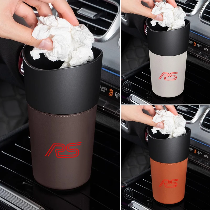 

Car Trash Can Mini Leather Wather Cup Sink Organizer For Audi RS RS5 RS6 Q8 Q7 Q5 Q3 A3 A4 A6 A5 A1 A8 Q2 A7 Quattro TT S3 S4 QS