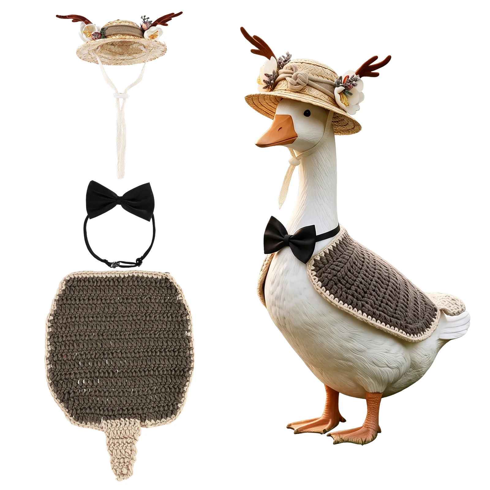 23Inch Porch Goose Outfit Jungle Deer Style for Outdoor Party Decor Porch Goose Outfit Porch Goose Costume Clothes Decorative