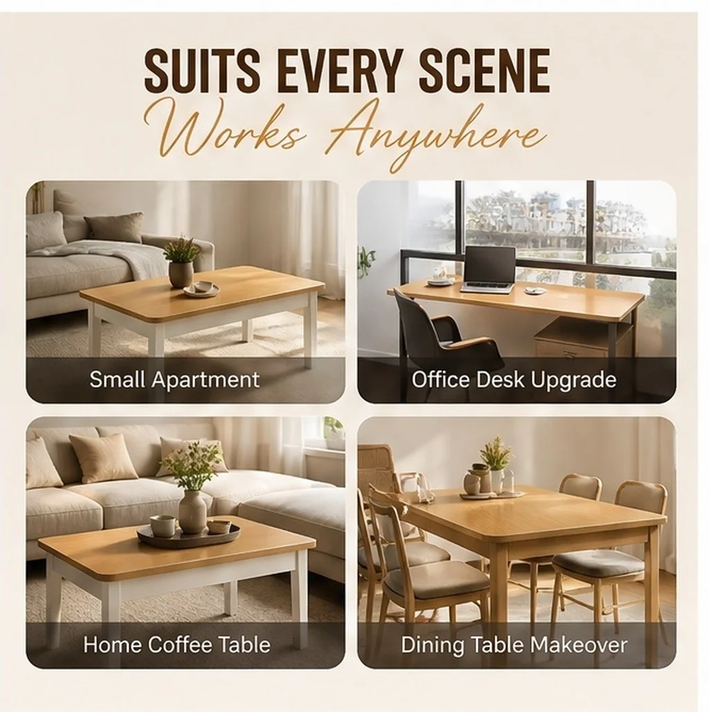 Solid Wood Table Top Replacement 19.7x11.8 Inch Rectangular Desk Top for Kitchen Office Coffee Table