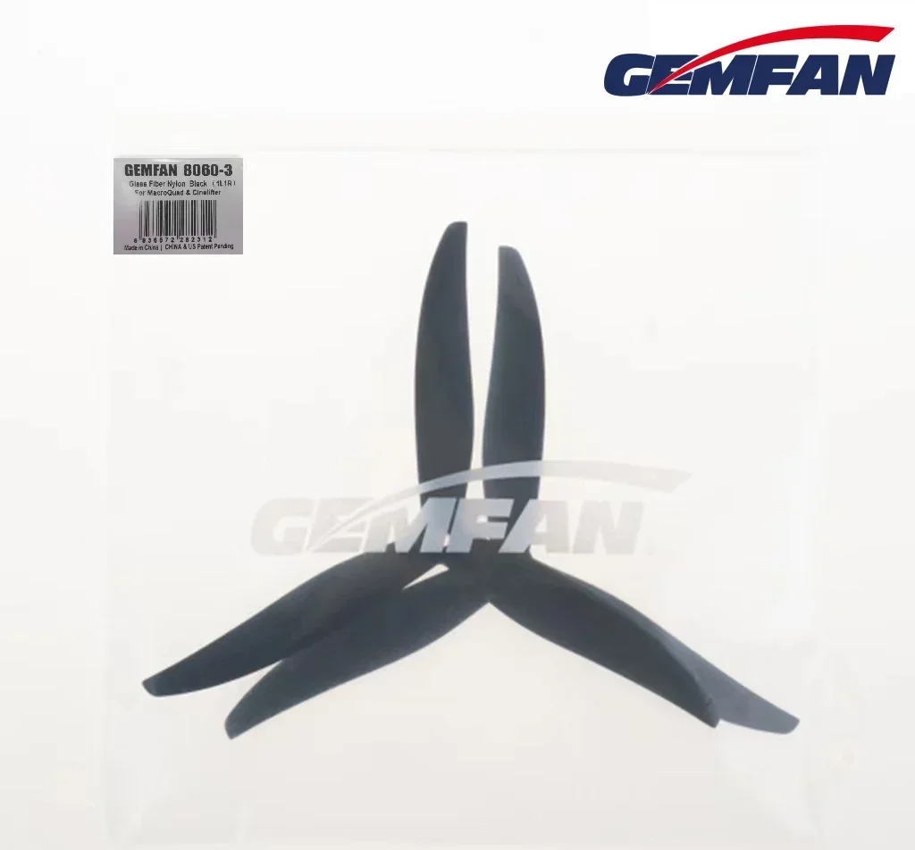 

4Pairs(4CW+4CCW) Gemfan Cinelifter 8060 8X6X3 3-Blade Black Glass Fiber Nylon Propeller for FPV 8inch Cinelifter MacroQuad