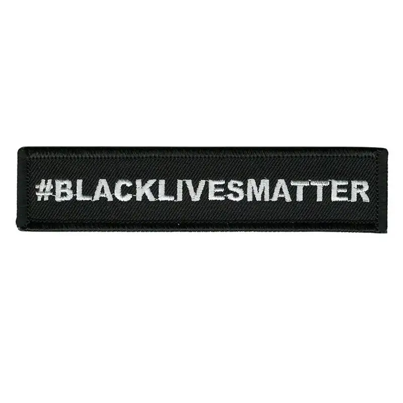 Black Lives Matter Badge Black Emblem Embroidered Rectangular Iron-on Patch For Clothes Vest Jackets Backpacks Caps DIY