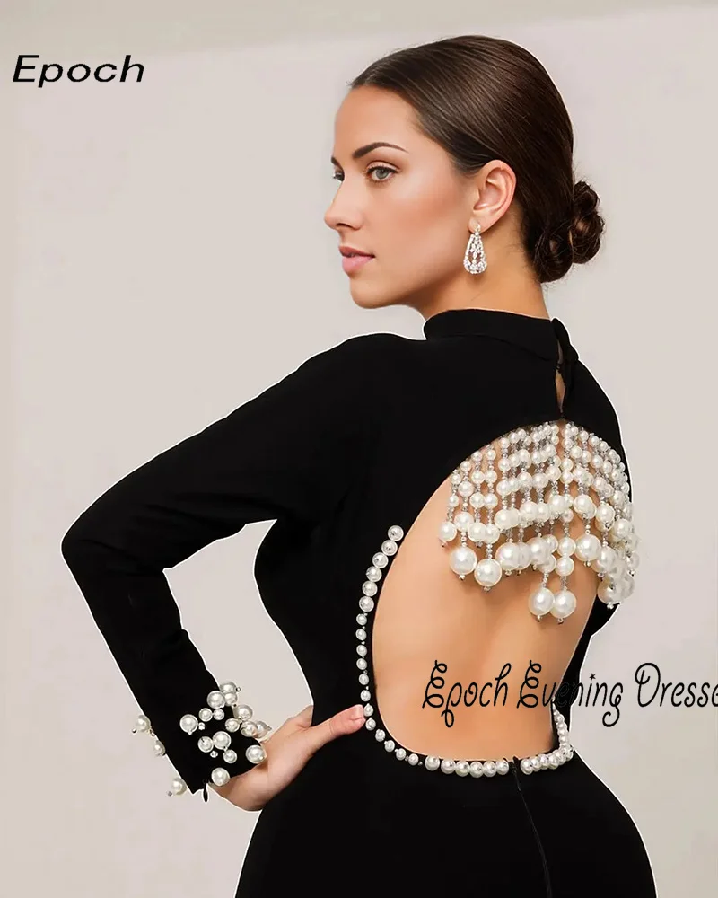 Epoch Lange Avondjurk Luxe Parels فساتين مناسبة رسمية Zeemeermin Gelaagd Tule Vloer Lengte Cocktail Prom Jurk Voor Sexy Vrouwen