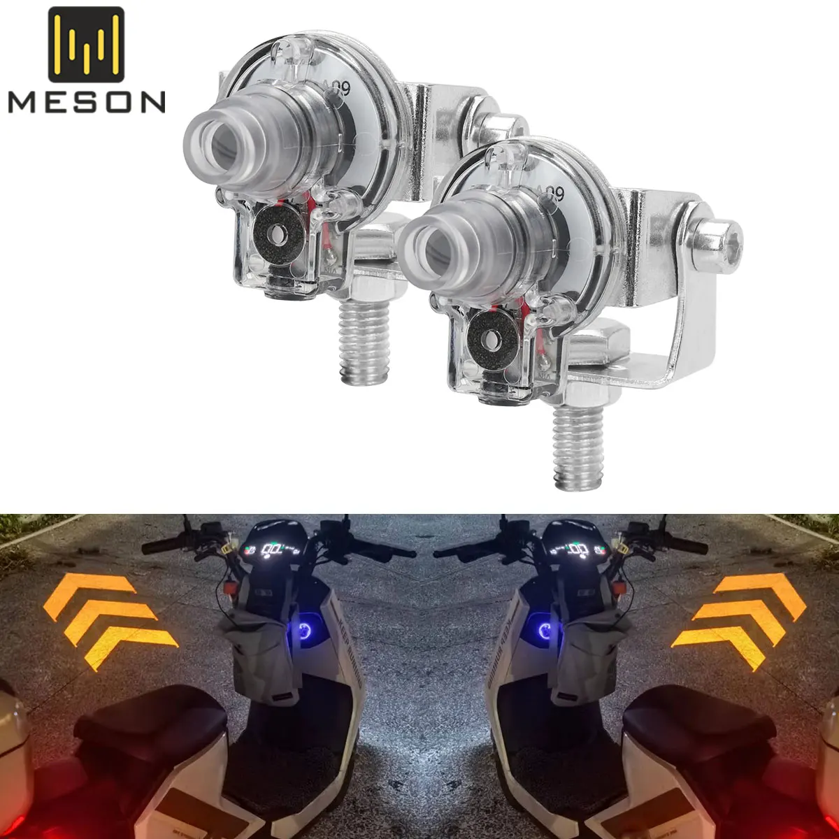 

Motorcycle LED Turn Signal Lamp 12V 3W Projector Arrow Headlight Flash Warning Mini Projector Lens Lamp Motor Car Accessories