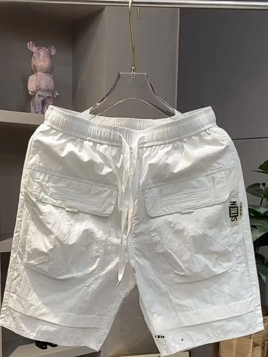 

Повседневные мужские шорты из ледяного шелка, быстросохнущие, тонкие, летние, рабочие, прямого кроя, длиной до колена, удобные, молодежные, модные