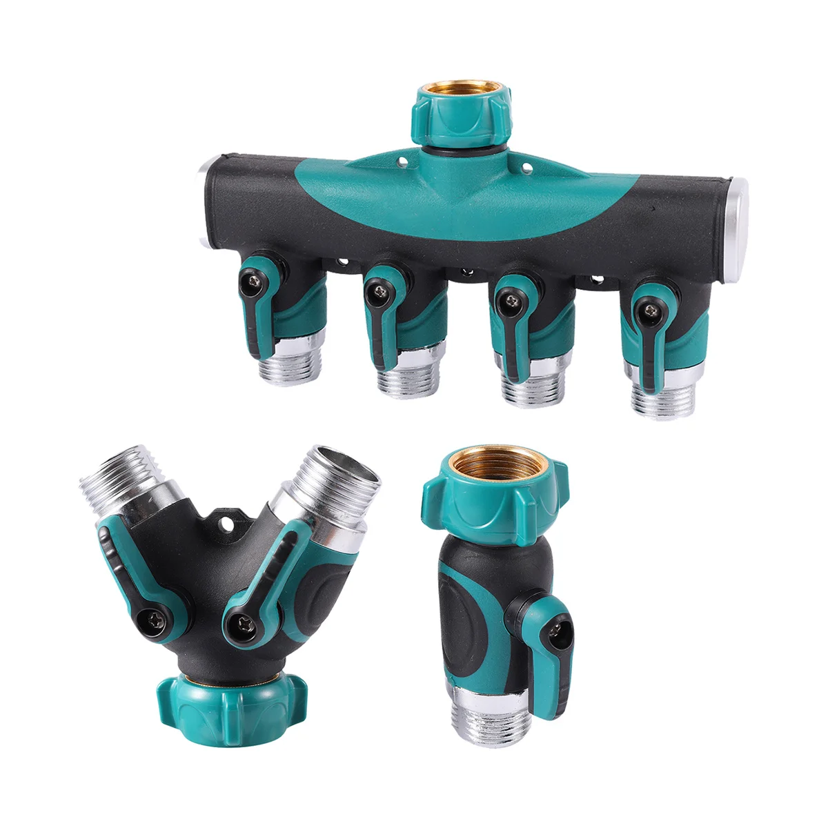 

Hose Shut Off Valve 1/2/4-Way Hose Splitter 3/4" Female Thread Automatic Watering Pipe Connector Garden Yard Irrigation Fittings