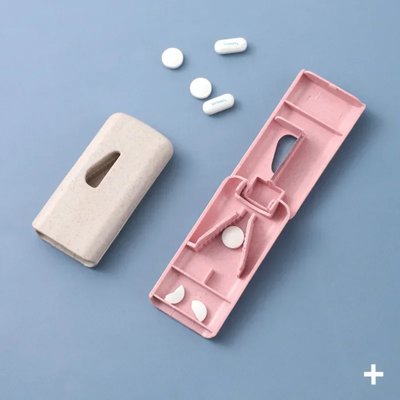 1PC Pill Cutter Box Portable Drug Box Tablet Cutter Splitter Medicine Pill Holder Pill Cutter Box