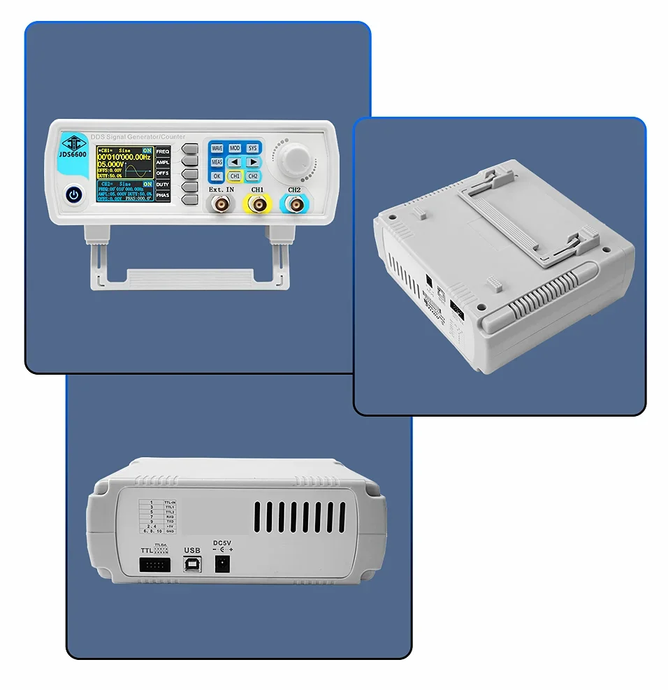 JDS6600 15/30/40/50/60MHz DDS función generador de señal/fuente Dual/2 canales medidor de frecuencia generador de pulso de forma de onda arbitraria