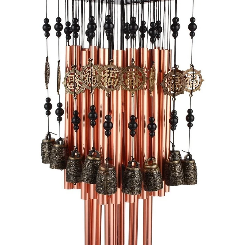 Outdoor Indoor Metal Tube Wind Chime with Copper Bell Large Windchimes For Patio Garden Terrace Decoration 80cm