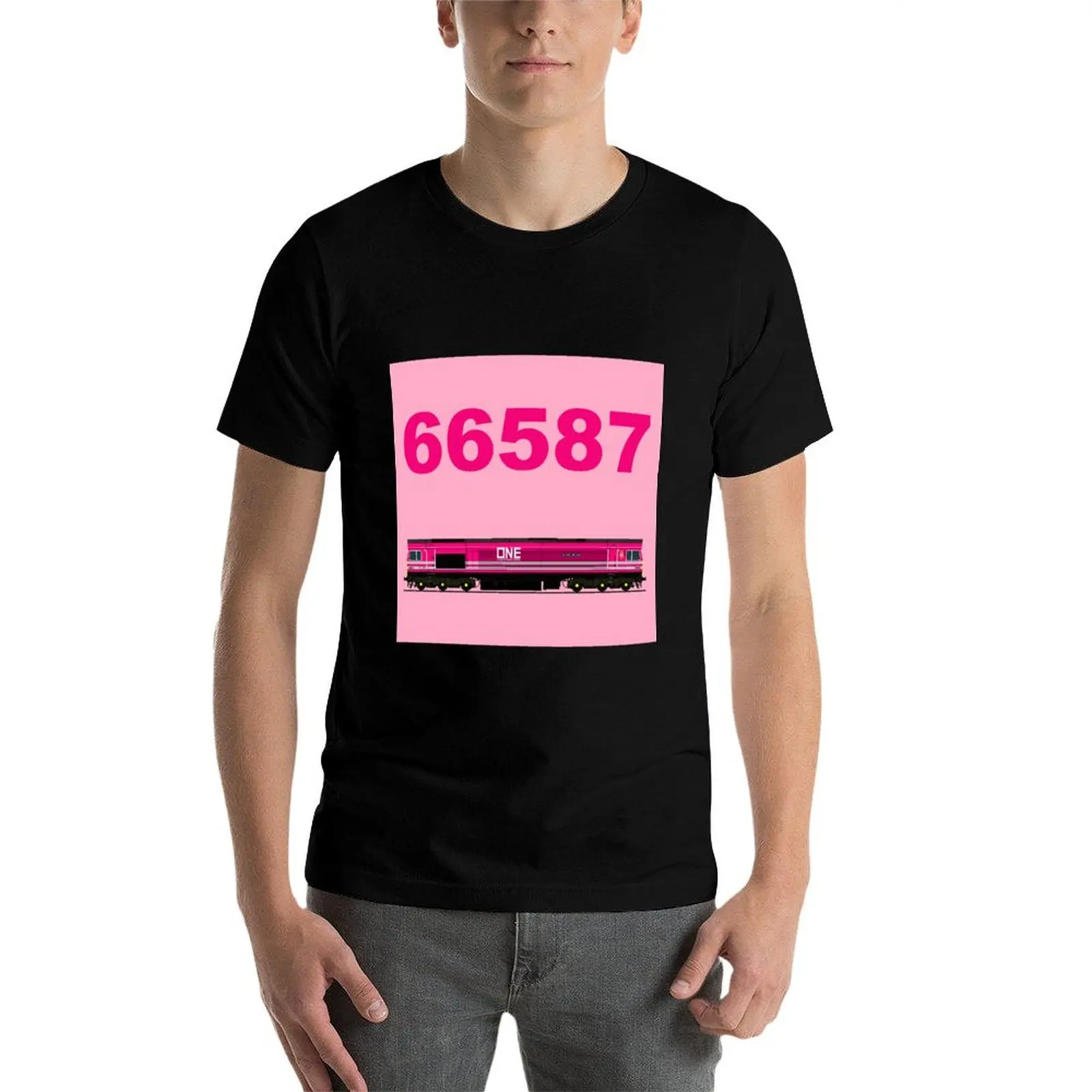 

PINK CLASS 66 LOCOMOTIVE T-Shirt man t shirt summer cotton t shirts high quality cotton t shirts man 100% T-Shirt