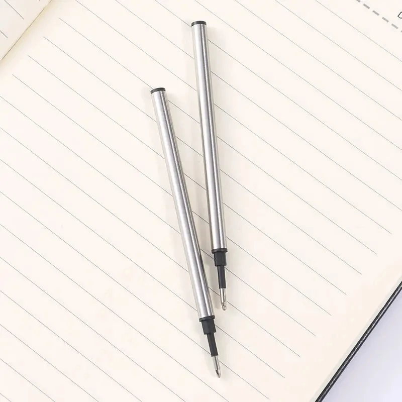 10 112mm Metal Pens Neutral Ink Refills Universal  Straight In Black Ink And Blue Ink Optional For Office And School Stationery