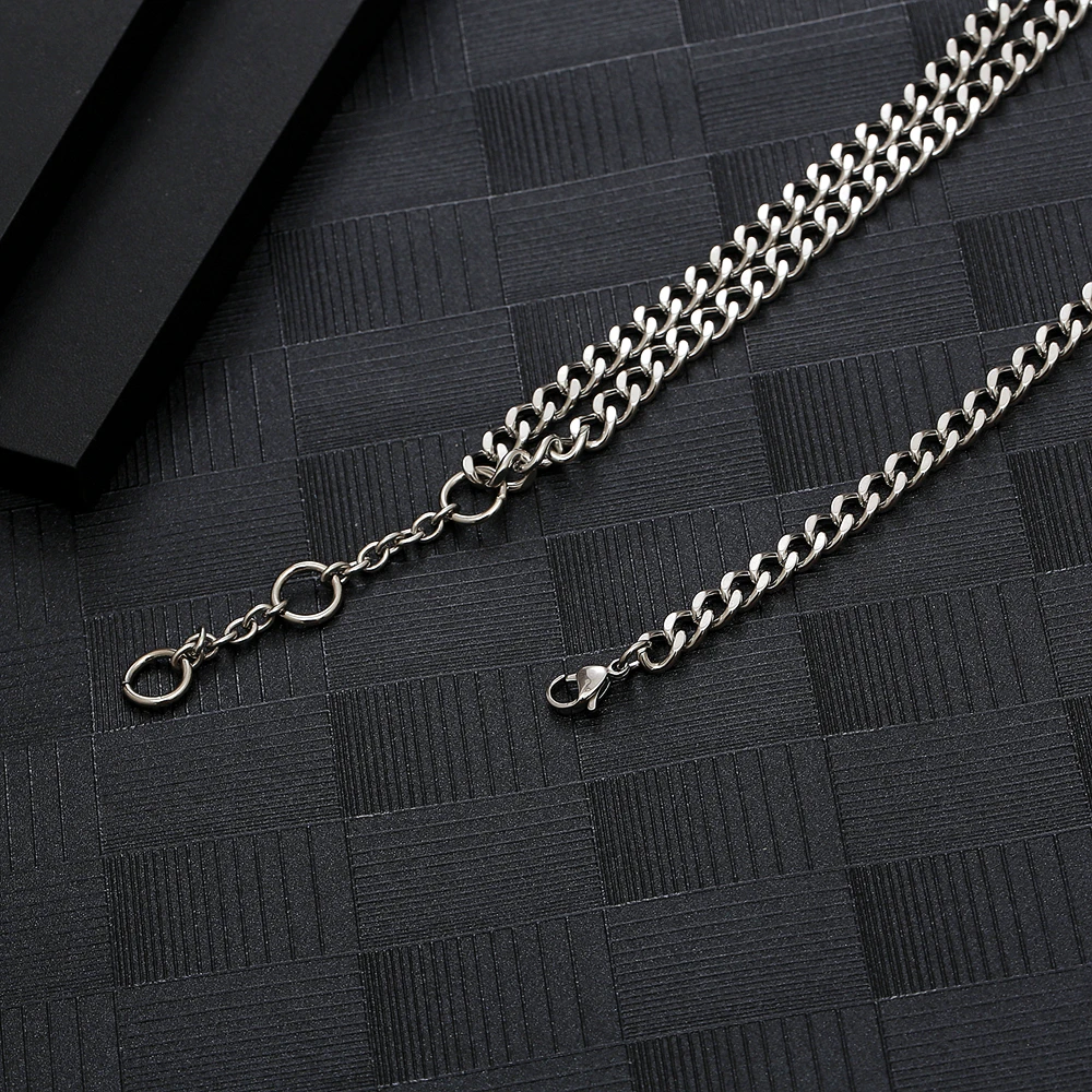 الفولاذ المقاوم للصدأ الصليب الأحمر سلسلة قلادة الهيب هوب الحد الأدنى موضة الاتجاه مجوهرات هدية له