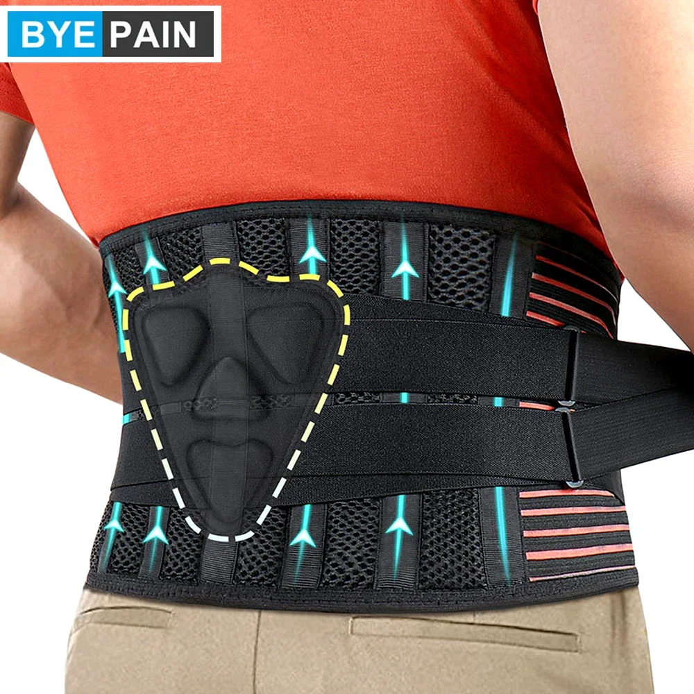 

1Pcs Back Brace Immediate Relief from Back Pain, Herniated Disc, Sciatica, Scoliosis - Breathable Mesh Design with Lumbar Pad