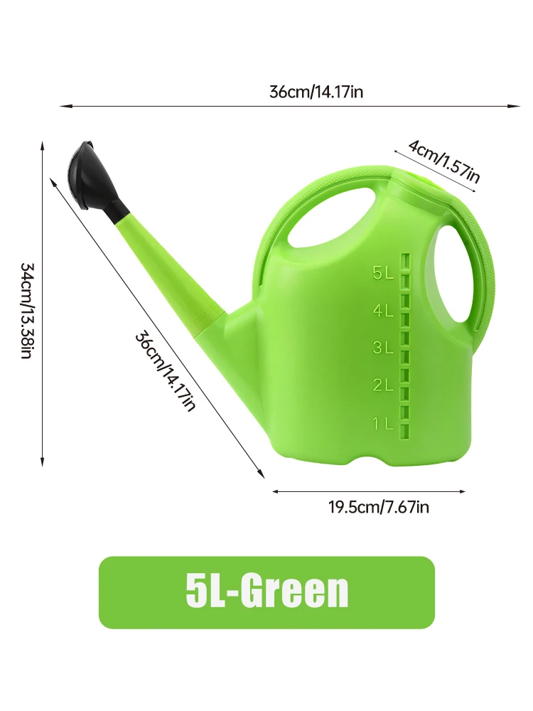 Large Capacity 5L Watering Can Long Spout Portable Manual Irrigation Small Spray Bottle Thickening Plant Watering Pot