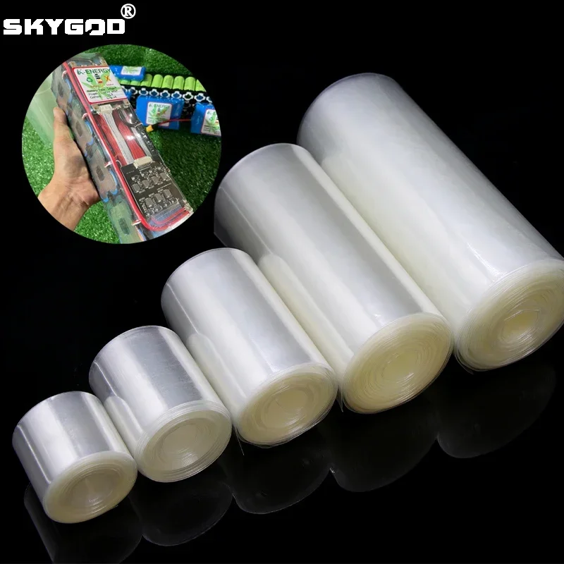 18650 PVC Heat Shrink Tube Battery Pack Clear Width 200mm~500mm Insulated Protection Film Wrap lithium Case Cable Sleeve