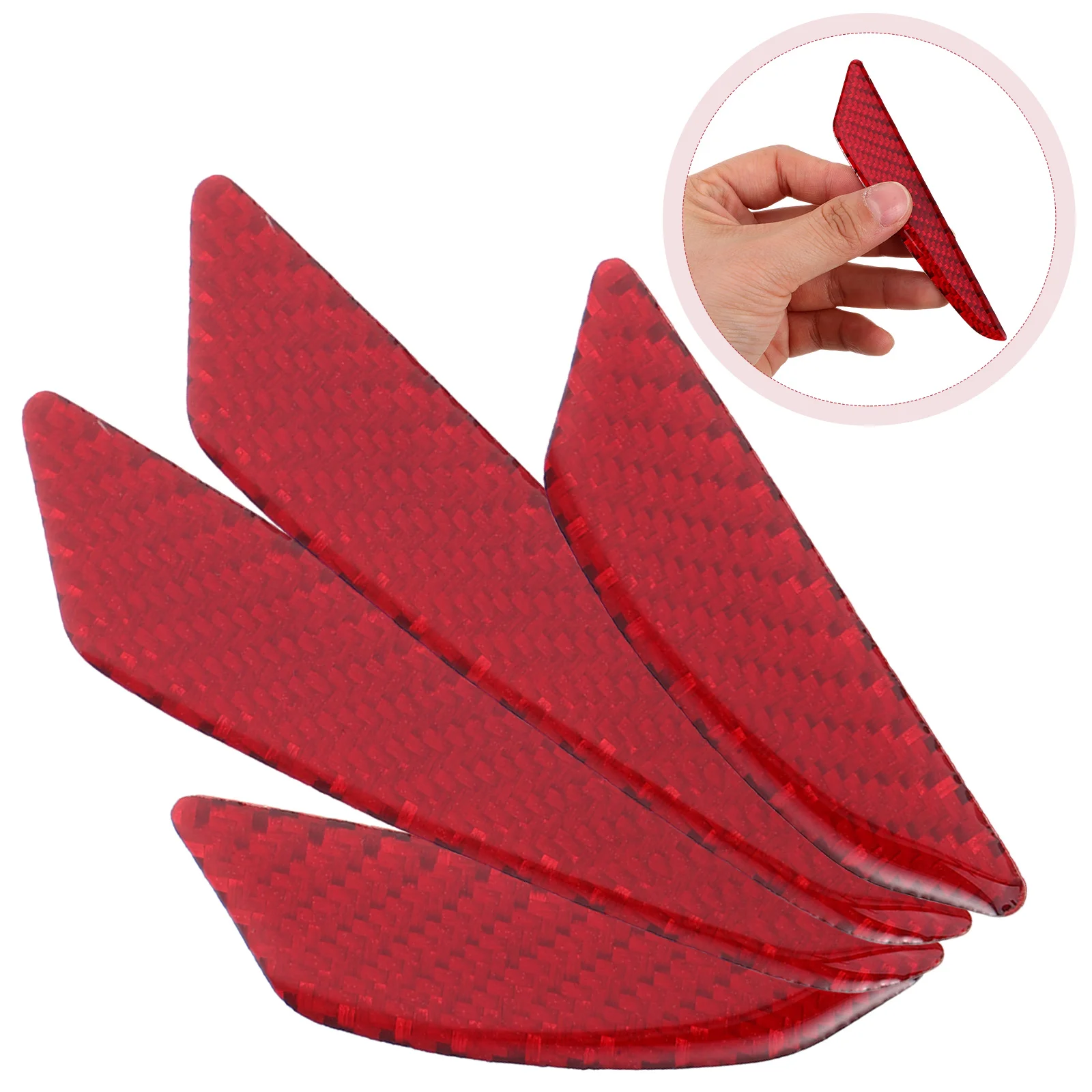 4PCS Car Door Anti-collision Strips Universal Fit Carbon Fiber Material Easy Installation Decorative Accessory