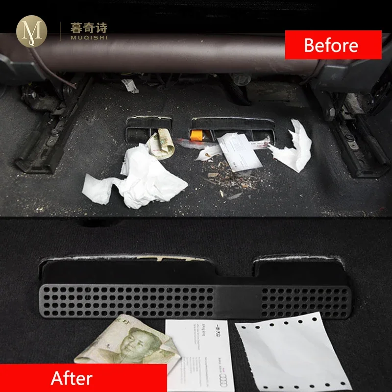 MUQSHI Car Interior rear seats Air conditioning vent protection cover dust and noise prevention For Audi A4 B8 B9 A5 2009-2026