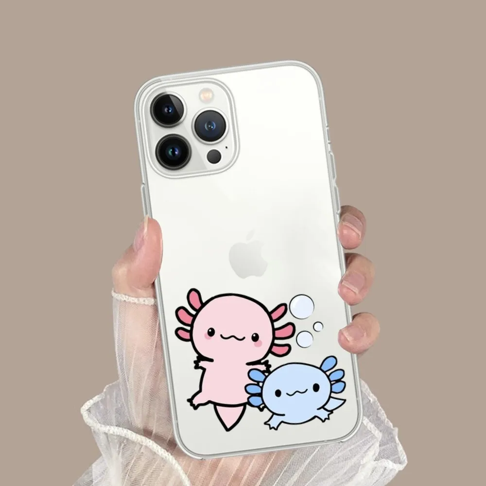 Animal Axolotl Phone Case For iPhone15 14 12 13 11 Pro Max XR X XS MAX 15 14 13 Pro 15 plus