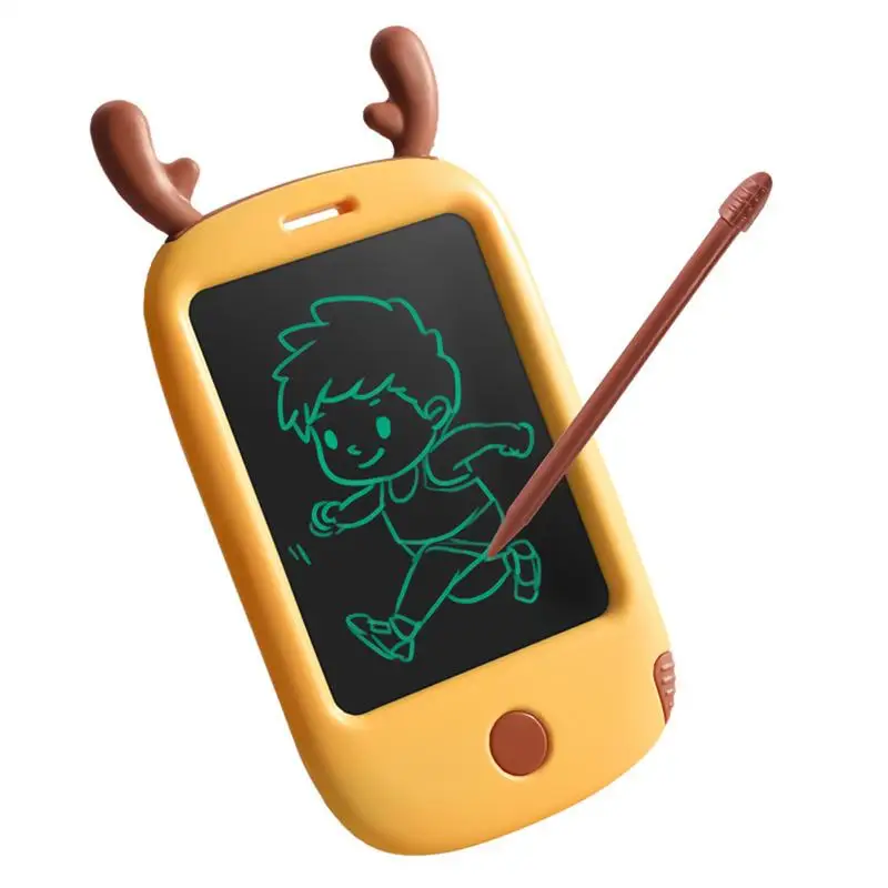 Lavagna LCD da 4,4 pollici Cartoon Deer Modellazione Tavolo da disegno per bambini Blocco elettronico per graffiti Giocattoli per tavoletta da disegno per bambini