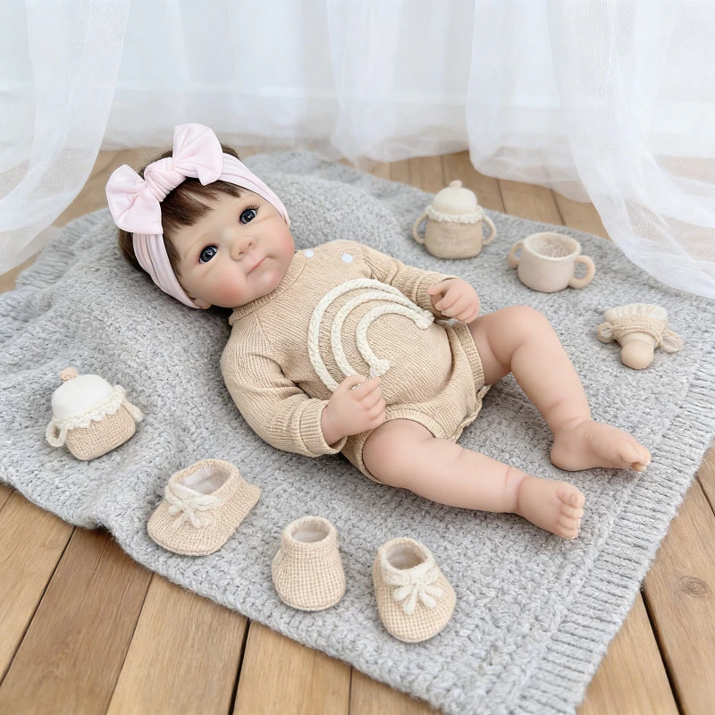 48cm Lalka Dla Dziewczynki, Rozmiar NewBaby, Reborn Bettie, Realistyczna, Niebieskie Oczy, Zabawka Do Kąpieli