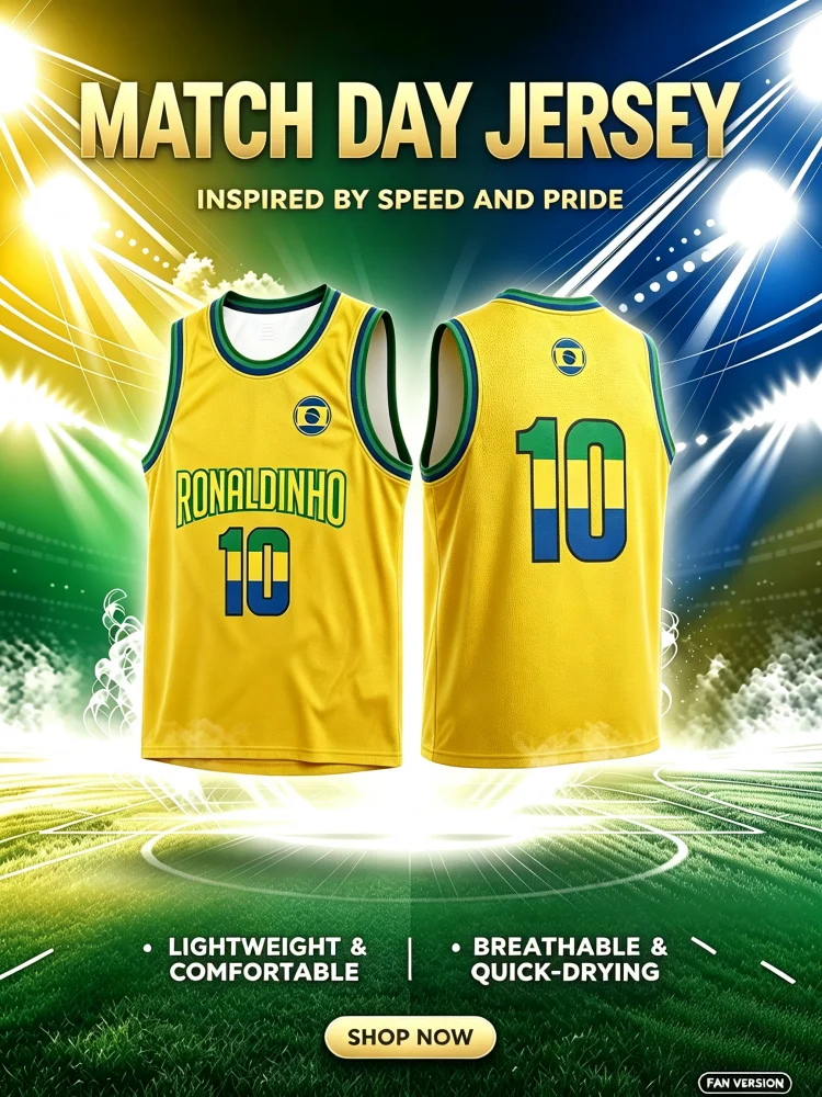 Summer Unisex Sleeveless Basketball Jersey Tank Top Brazil Style Number 10 Breathable Quick Dry Sports Vest Men Women Streetwear