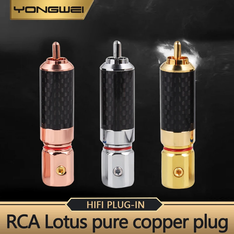 YONGWEI Pure copper gilding RCA Lotus conector,Suitable for AV television audio power amplifier sound card No welding lotus head