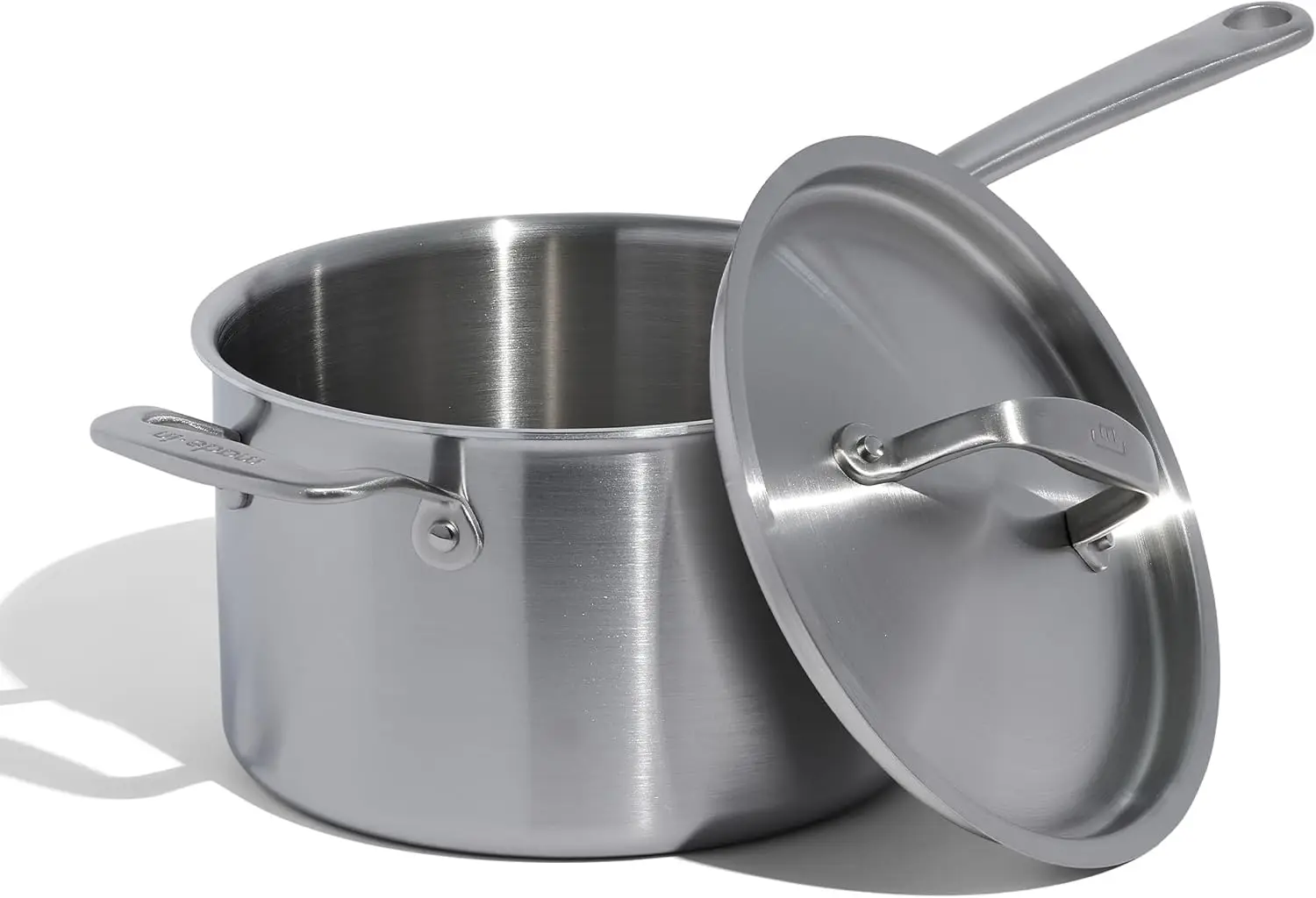 

4 Quart Stainless Steel Saucepan with Lid Clad Sauce Pan - Professional Cookware - Crafted in Italy - Induction Compatible