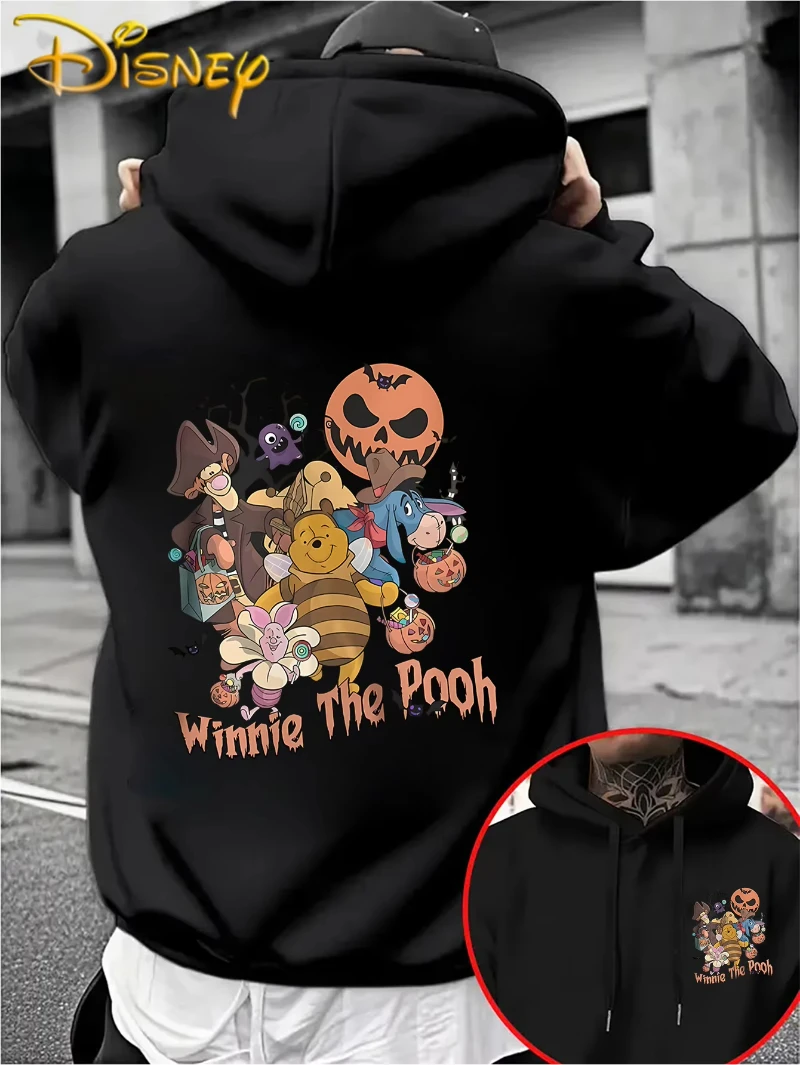 

Disney Winnie The PoohHalloween Theme Hoodie Autumn Winter Casual Unisex Pullover Sweatshirt Tracksuit Clothing Hoody Oversized