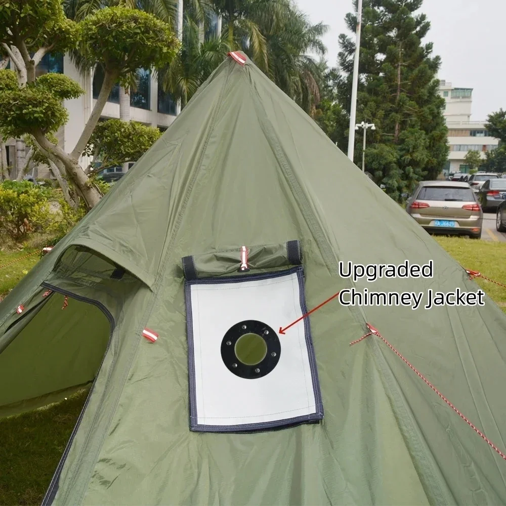 Imagem -04 - Nova Barraca Pirâmide com Saia de Neve Ultraleve Acampamento ao ar Livre Tenda com um Buraco Chaminé para Cozinhar Viagem Mochila Tenda 2024