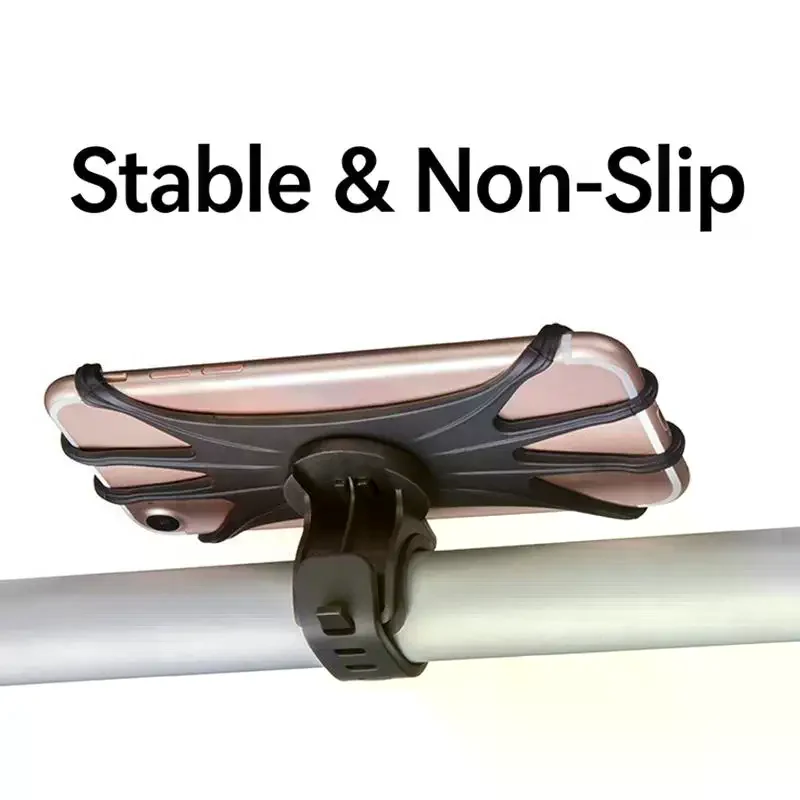 Support de téléphone rotatif à 360 degrés pour vélo et moto, support en silicone, type à traction, fixation sécurisée pour tous les smartphones, support de cyclisme