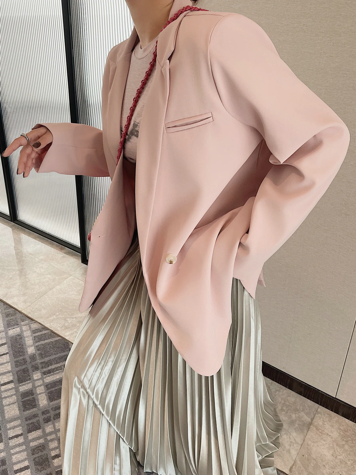 

Jacket Blazer Tops Y2K Woman Clothing 2025 Spring Korean Style Vintage Elegant Coat Outerwears New Luxury Linen Suit Cropped