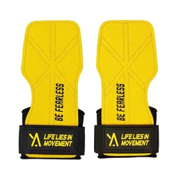 Guantes de gimnasio antideslizantes de cuero de vaca, almohadillas de agarre para levantamiento de pesas, protectores de manos para entrenamiento, 1 par